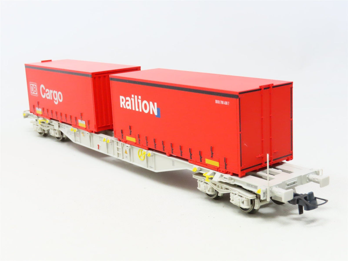 HO Scale Roco 66627 AAE Ahaus Alstätter Flat Car w/Railion &amp; DB Cargo Containers