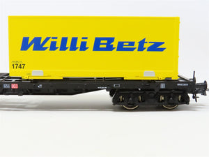 HO Scale Roco 66584 DB-AG German Flat Car w/WilliBetz Containers