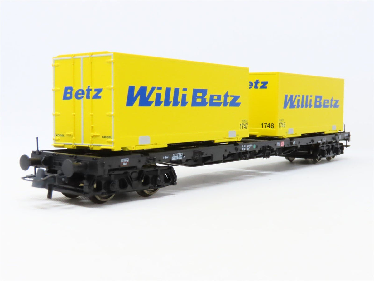 HO Scale Roco 66584 DB-AG German Flat Car w/WilliBetz Containers