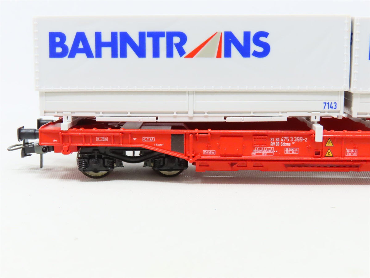 HO Scale Roco 46584 DB-AG Cargo Flat Car #399-2 w/Bahntrans Covered Containers