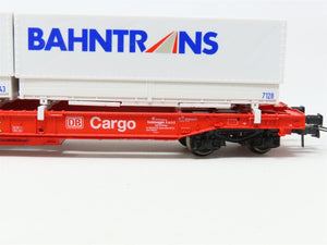 HO Scale Roco 46584 DB-AG Cargo Flat Car #399-2 w/Bahntrans Covered Containers