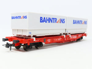 HO Scale Roco 46584 DB-AG Cargo Flat Car #399-2 w/Bahntrans Covered Containers