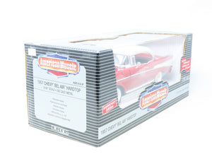 1:18 Ertl American Muscle #32917 Die-Cast 1957 Chevy Bel Air Hardtop - Red/White