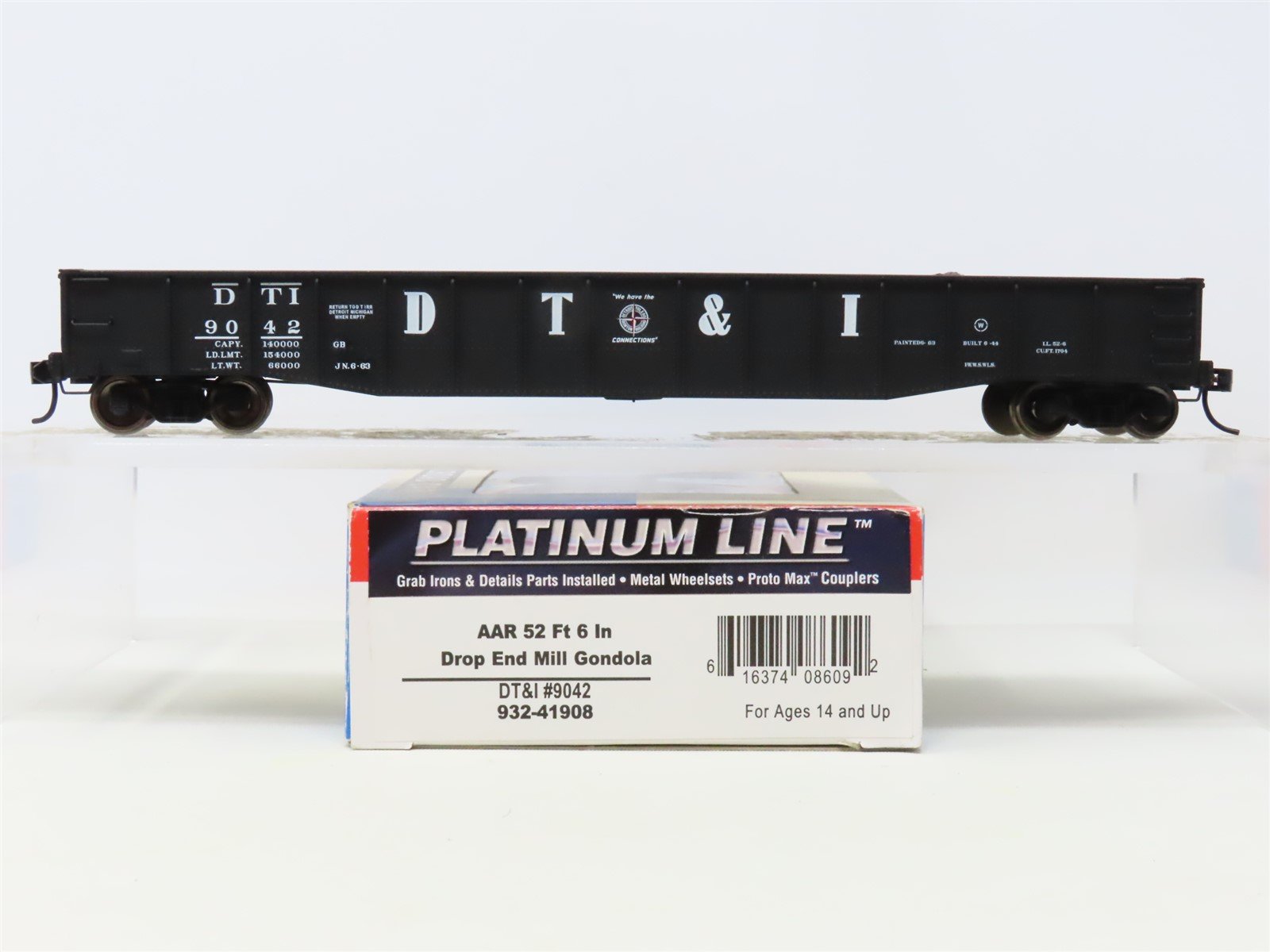 HO Scale Walthers Platinum Line 932-41908 DT&I 52' Gondola #9042 w/ Custom Load