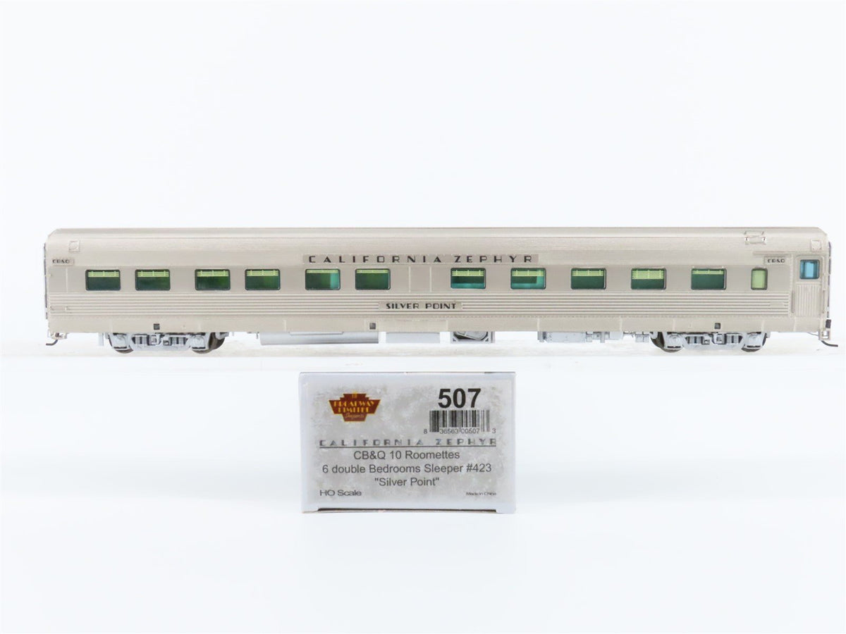 HO Scale Broadway Limited BLI 507 CB&amp;Q Railway Sleeper Passenger Silver Point