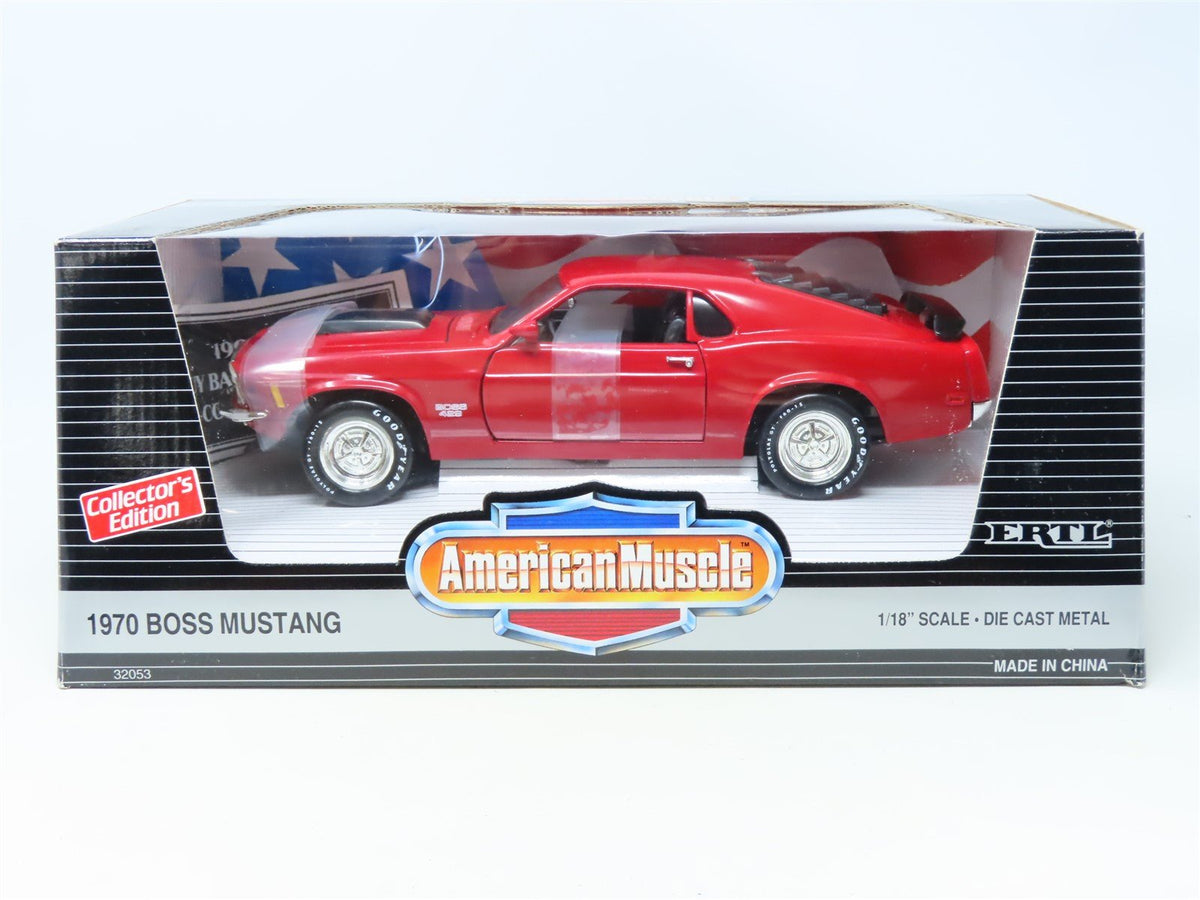 1:18 Scale Ertl American Muscle #32053 Die-Cast 1970 Boss Mustang - Red/Black