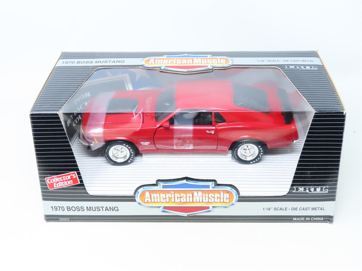 1:18 Scale Ertl American Muscle #32053 Die-Cast 1970 Boss Mustang - Red/Black