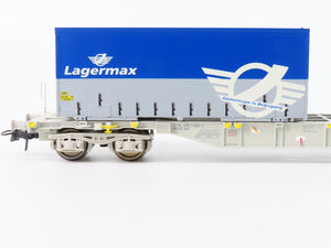 HO Scale Roco 66622 AAE Ahaus Alstätter Flat Car #464-3 w/2 Lagermax Containers