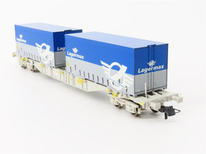 HO Scale Roco 66622 AAE Ahaus Alstätter Flat Car #464-3 w/2 Lagermax Containers