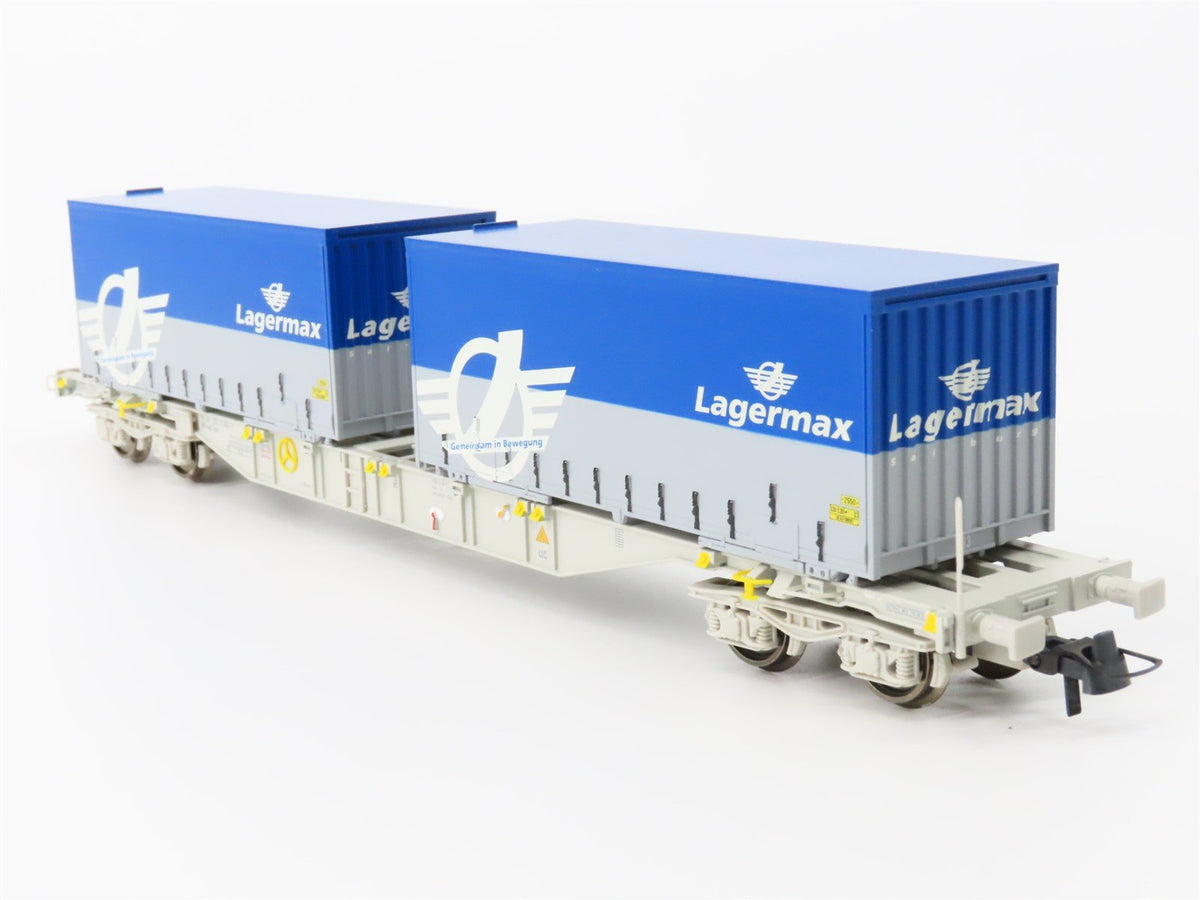 HO Scale Roco 66622 AAE Ahaus Alstätter Flat Car #464-3 w/2 Lagermax Containers