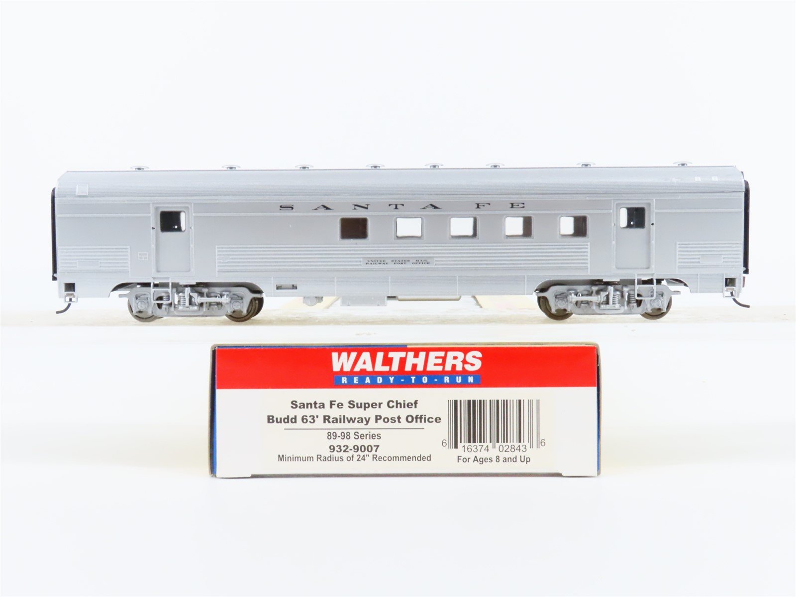 HO Scale Walthers 932-9007 ATSF Santa Fe Super Chief Post Office Passenger Car