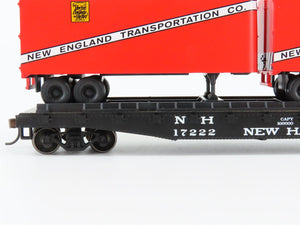 HO Scale Athearn 92367 NH New Haven 50' Flatcar #17222 w/Trailers