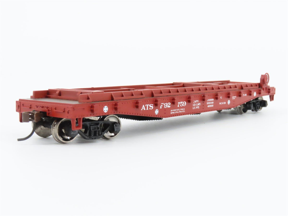 HO Scale Athearn 92373 ATSF Santa Fe 50&#39; Flatcar #92759 w/Trailers