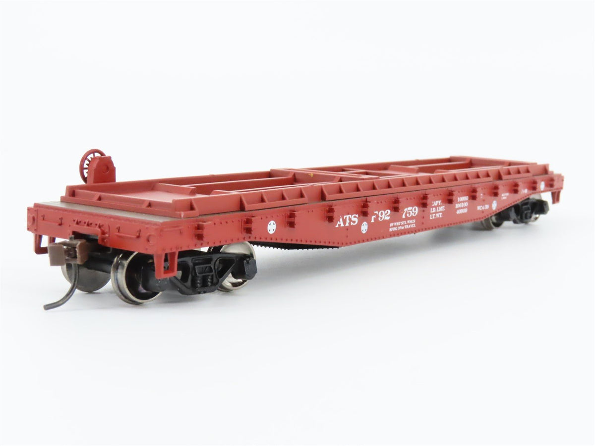 HO Scale Athearn 92373 ATSF Santa Fe 50&#39; Flatcar #92759 w/Trailers