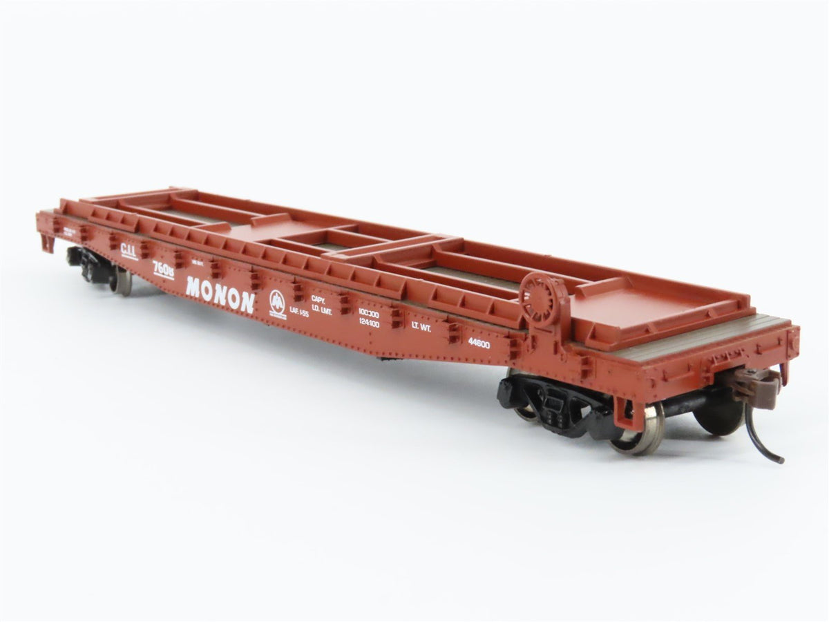 HO Scale Athearn 92381 CIL Monon 50&#39; Flatcar #7608 w/Trailers