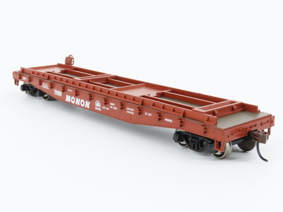 HO Scale Athearn 92381 CIL Monon 50&#39; Flatcar #7608 w/Trailers