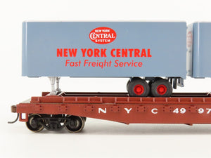 HO Scale Athearn 92393 NYC New York Central 50' Flatcar #499706 w/Trailers