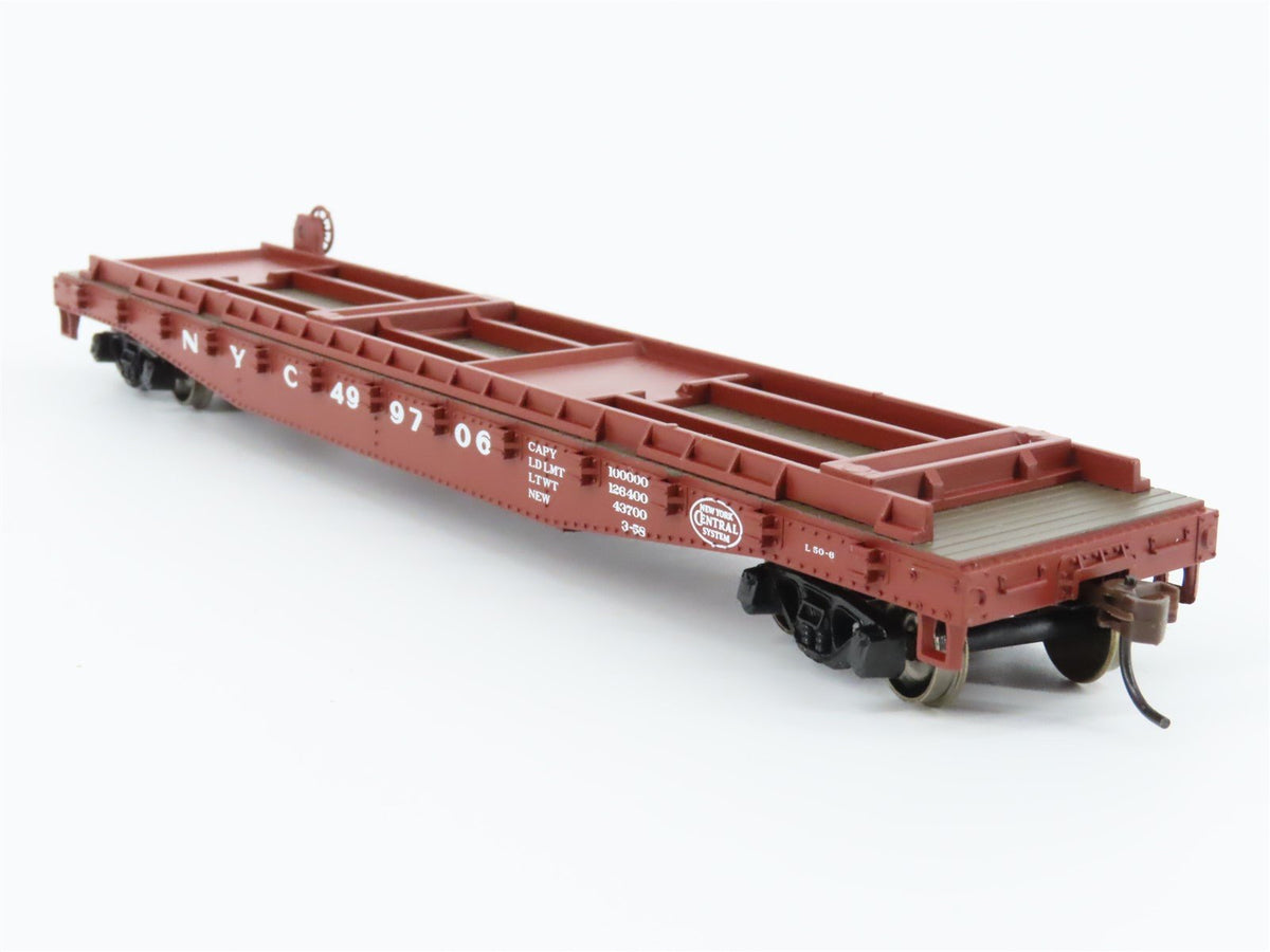 HO Scale Athearn 92393 NYC New York Central 50&#39; Flatcar #499706 w/Trailers