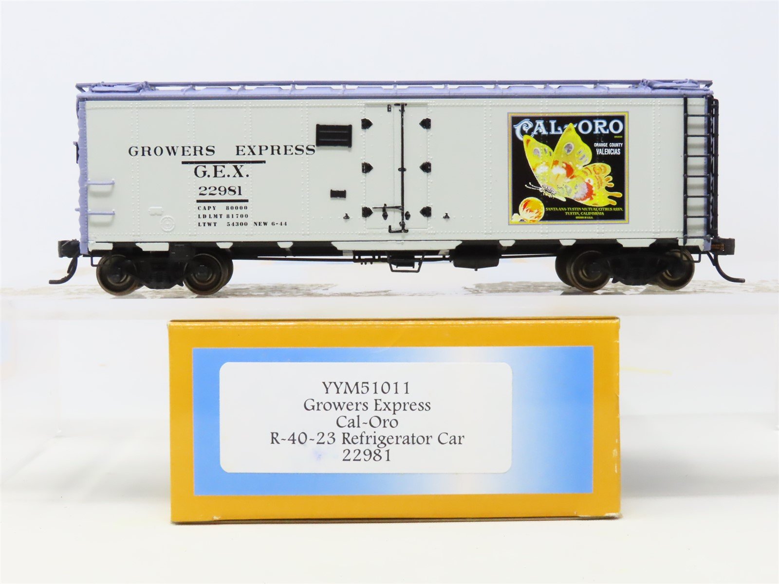 HO Scale Yester Year Models YYM51011 GEX Growers Express Cal-Oro Reefer #22981