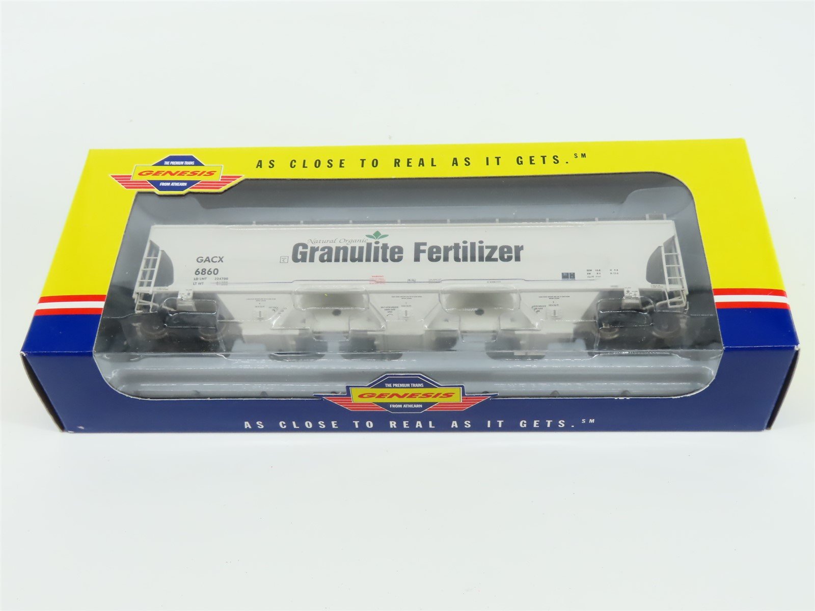 HO Athearn Genesis G4145 GACX Granulite Fertilizer Covered Hopper #6860 - Sealed