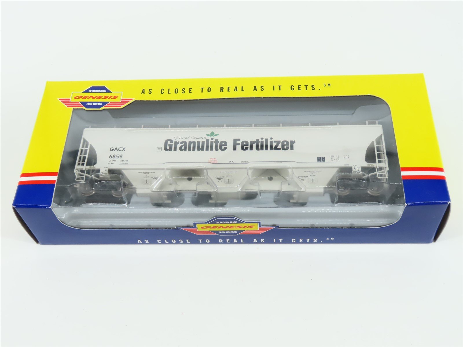 HO Athearn Genesis G4146 GACX Granulite Fertilizer Covered Hopper #6859 - Sealed