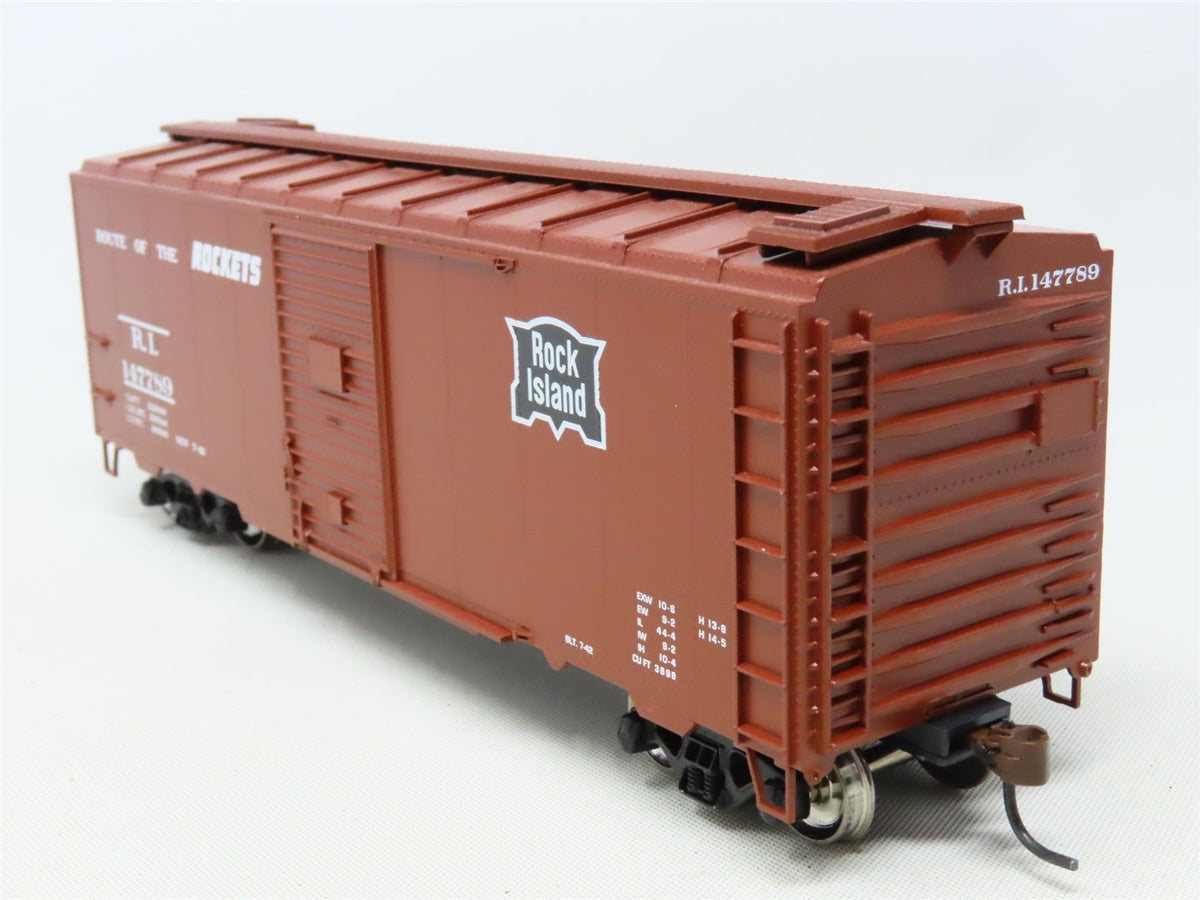 HO Scale Athearn 70080 RI Rock Island &quot;Route Of The Rockets&quot; 40&#39; Boxcar #147789
