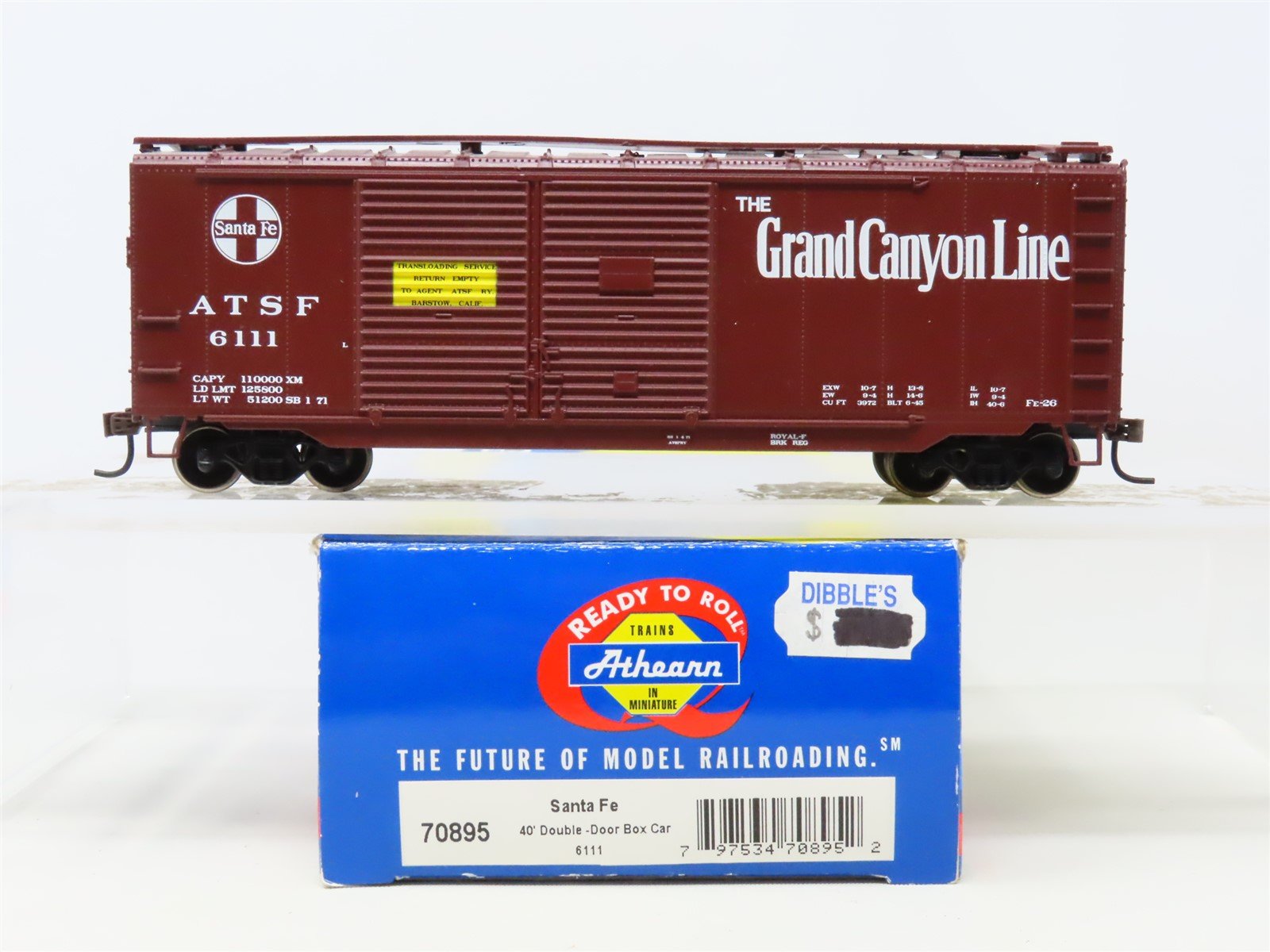 HO Scale Athearn 70895 ATSF Santa Fe "Grand Canyon Line" 40' Boxcar #6111