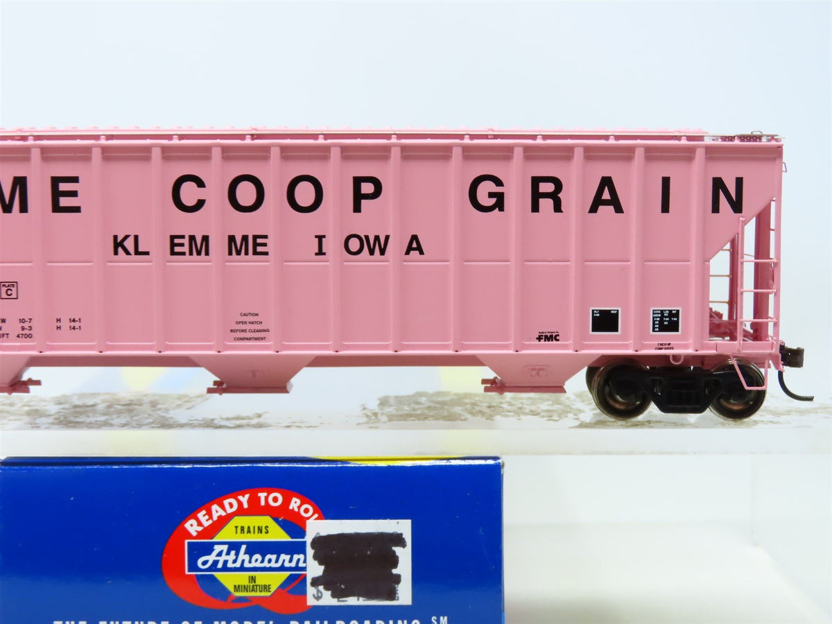 HO Scale Athearn 73815 RREX Klemme Co-Op Grain 54&#39; 3-Bay Covered Hopper #4385