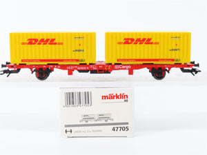 HO Scale Marklin 47705 DB-AG German Cargo Flat Car #009-3 w/DHL Containers