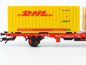 HO Scale Marklin 47705 DB-AG German Cargo Flat Car #009-3 w/DHL Containers