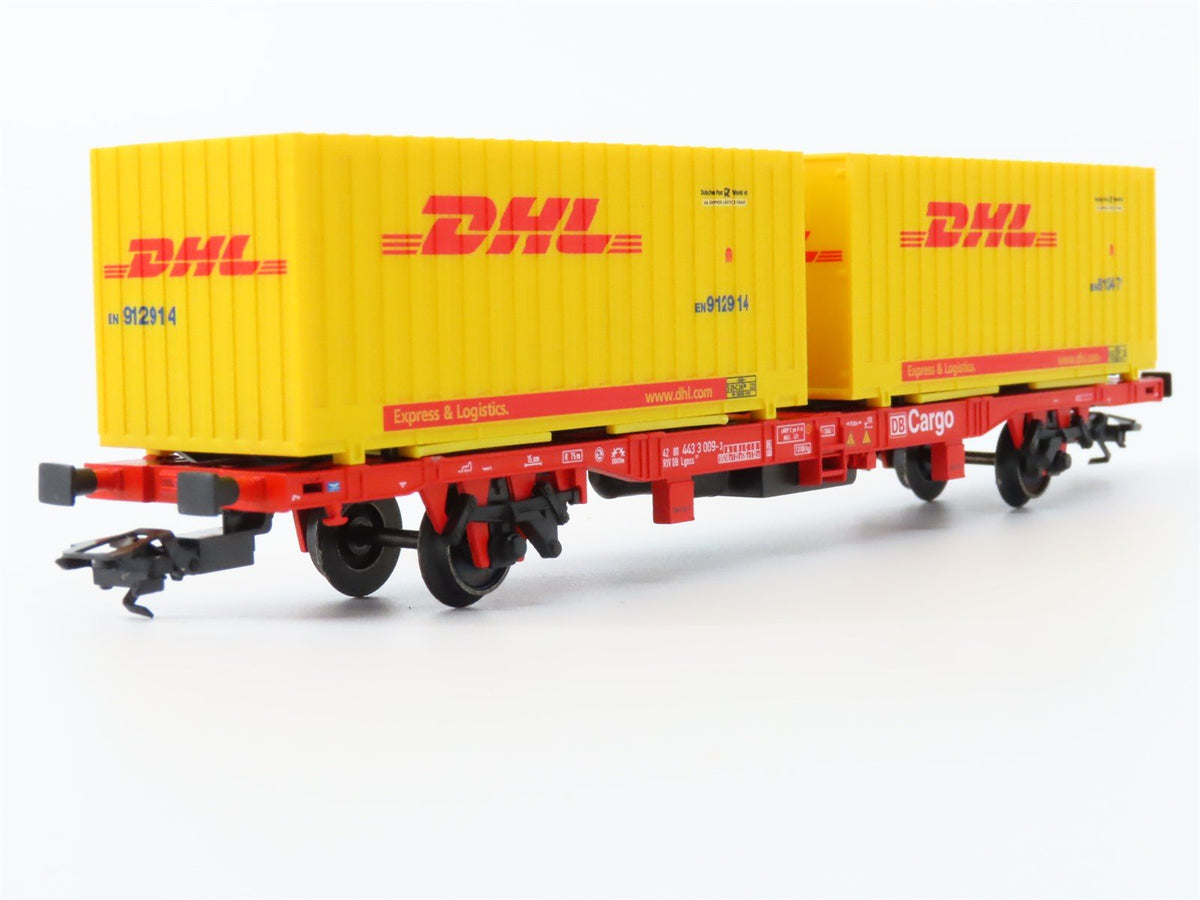 HO Scale Marklin 47705 DB-AG German Cargo Flat Car #009-3 w/DHL Containers