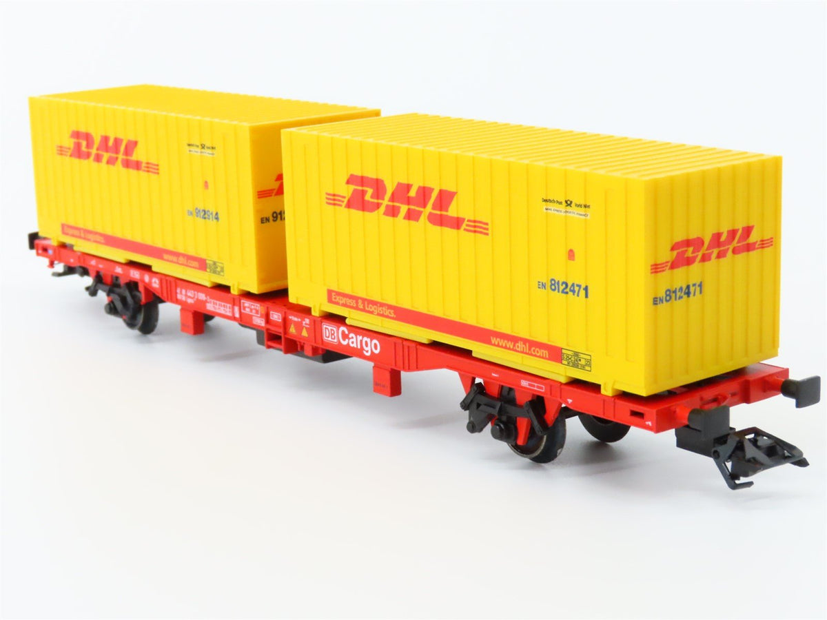 HO Scale Marklin 47705 DB-AG German Cargo Flat Car #009-3 w/DHL Containers