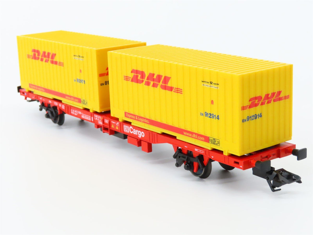 HO Scale Marklin 47705 DB-AG German Cargo Flat Car #009-3 w/DHL Containers