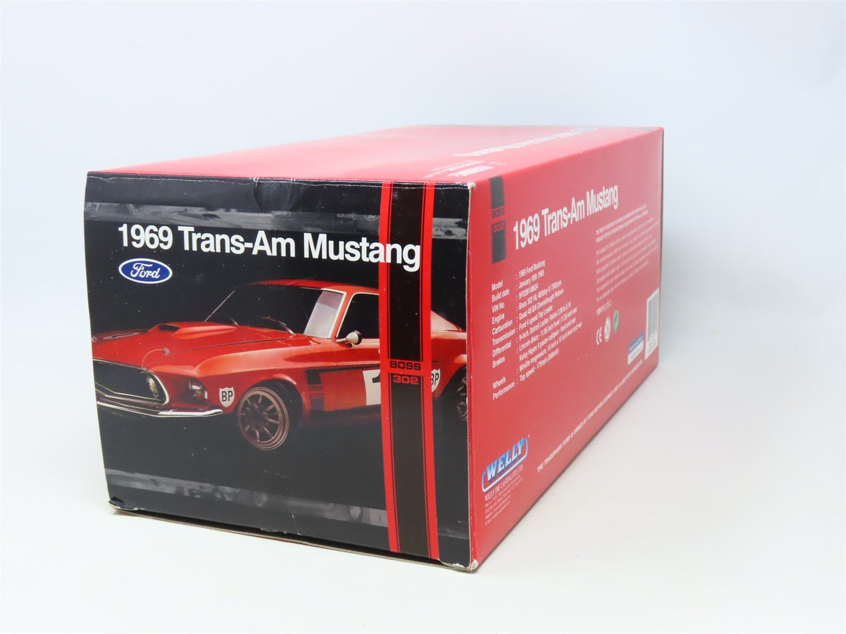 1:18 Scale Welly Die-Cast Model Car 1969 Boss 302 Trans-Am Mustang BP #1