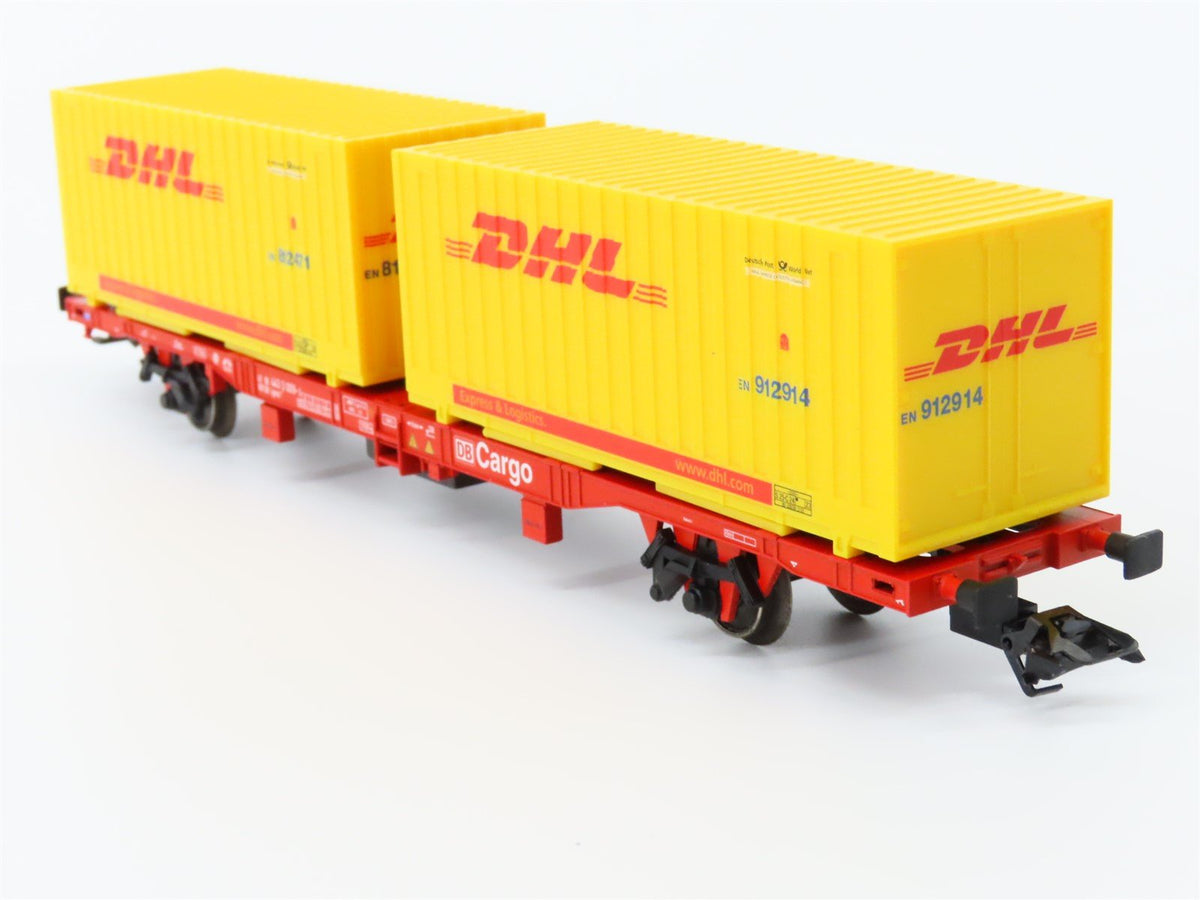 HO Scale Marklin 47705 DB-AG German Cargo Flat Car #009-3 w/DHL Containers