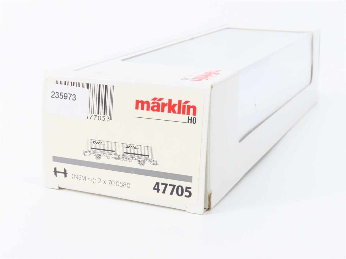 HO Scale Marklin 47705 DB-AG German Cargo Flat Car #009-3 w/DHL Containers