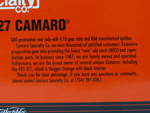 1:18 Scale Ertl SCC Camaro Specialty Co. #29020 Diecast 1969 ZL1 427 Camaro