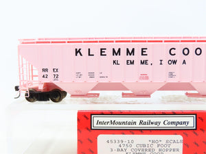 HO Scale InterMountain 45339-10 RREX Klemme Co-Op 3-Bay Covered Hopper #4272