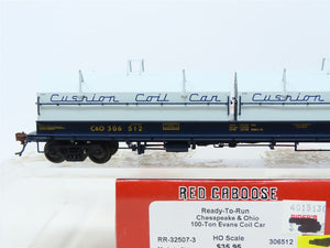 HO Scale Red Caboose RR-32507-3 C&O Chesapeake & Ohio Coil Car #306512