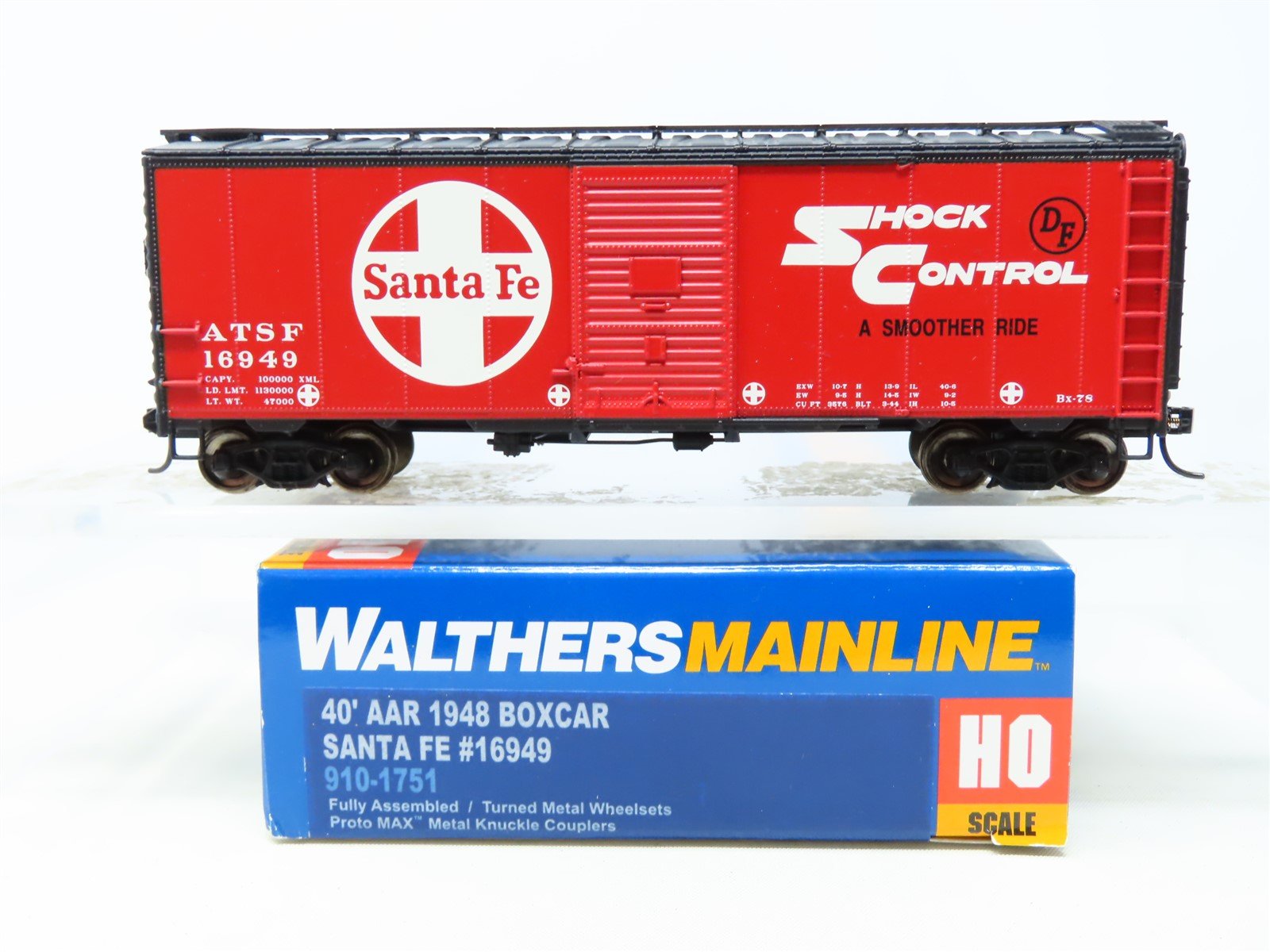 HO Scale Walthers Mainline 910-1751 ATSF Santa Fe 40' Boxcar #16949