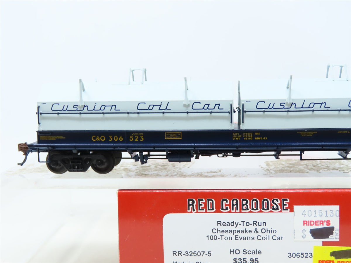 HO Scale Red Caboose RR-32507-5 C&amp;O Chesapeake &amp; Ohio Coil Car #306523