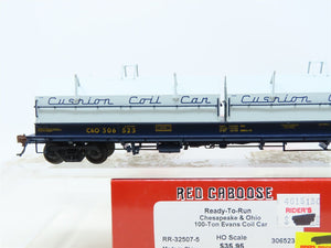 HO Scale Red Caboose RR-32507-5 C&O Chesapeake & Ohio Coil Car #306523