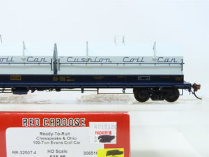 HO Scale Red Caboose RR-32507-4 C&O Chesapeake & Ohio Coil Car #306518