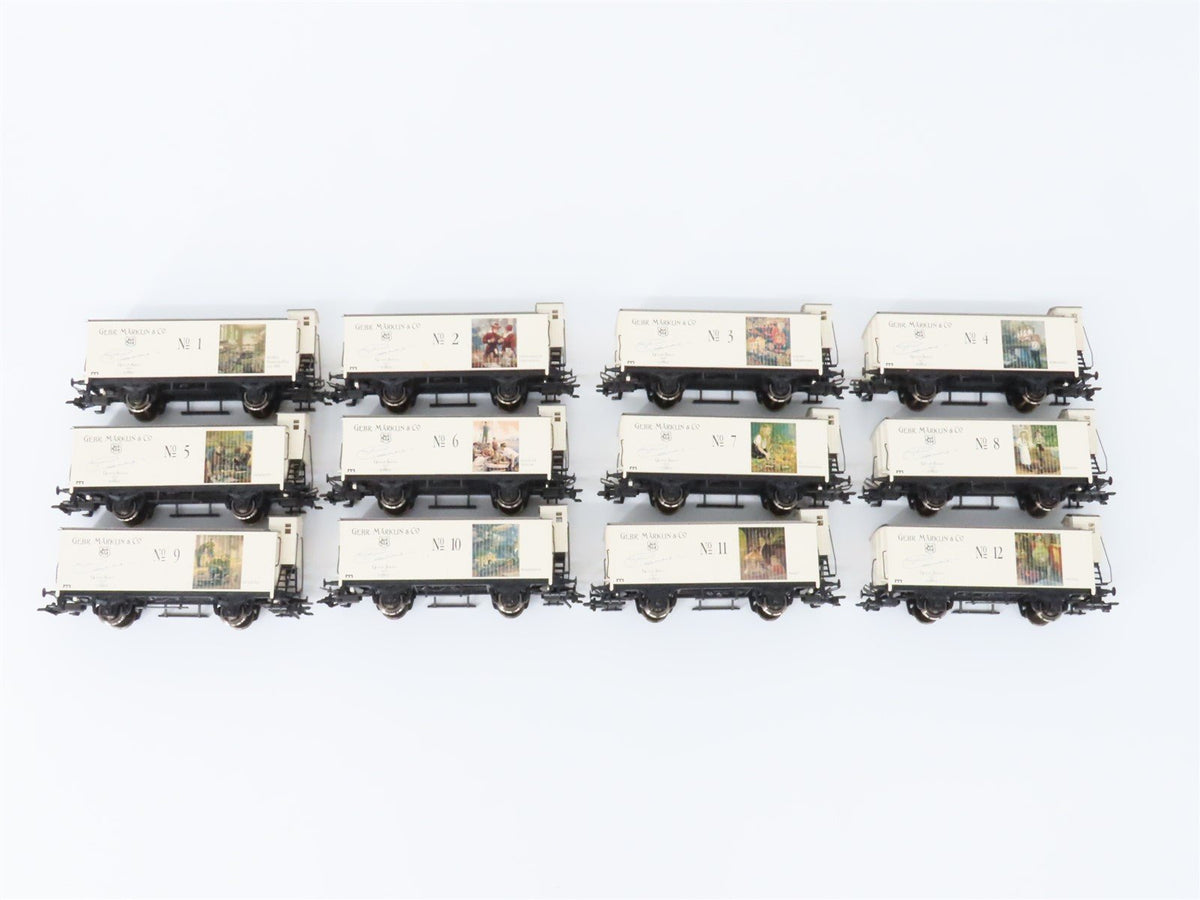 HO Scale Marklin 94022 Art Calendar 1998 Box Cars 12-Unit Set