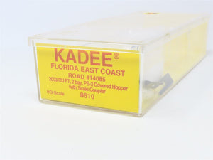 HO Scale Kadee 8610 FEC Florida East Coast 2-Bay Covered Hopper #14085