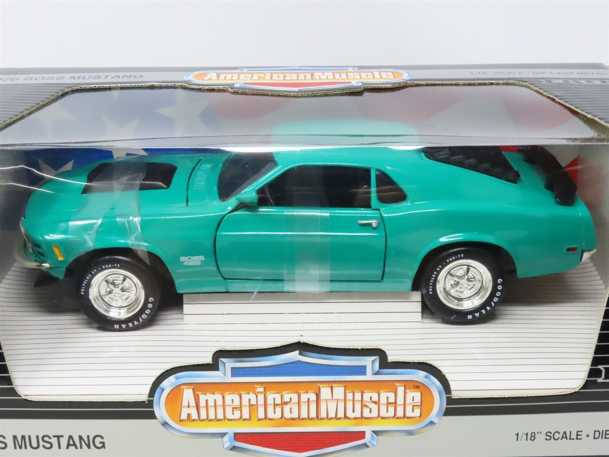 1:18 Scale Ertl American Muscle #7280 Die-Cast 1970 Boss Mustang - Green/Black