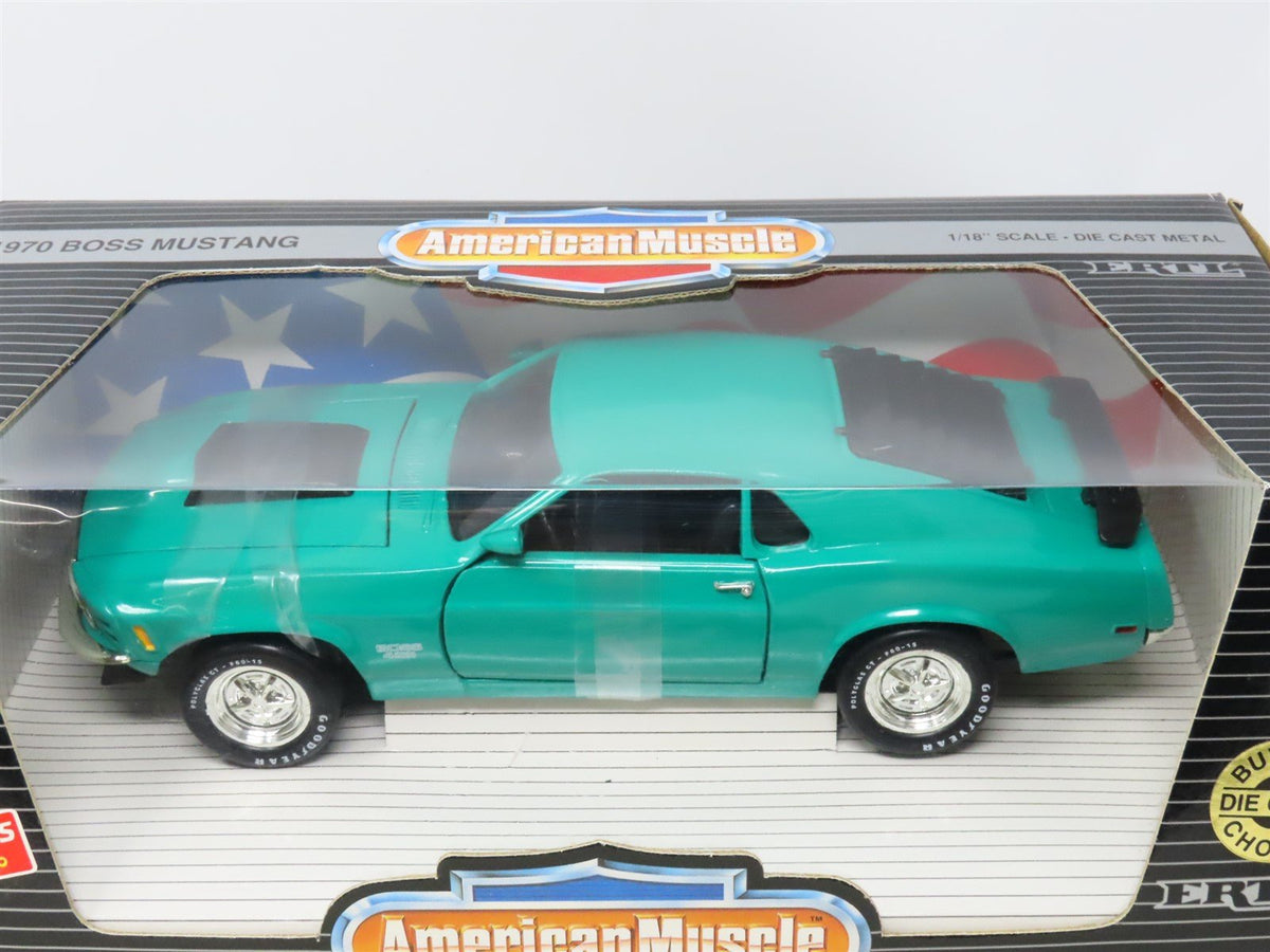 1:18 Scale Ertl American Muscle #7280 Die-Cast 1970 Boss Mustang - Green/Black