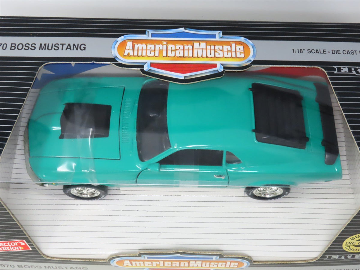 1:18 Scale Ertl American Muscle #7280 Die-Cast 1970 Boss Mustang - Green/Black