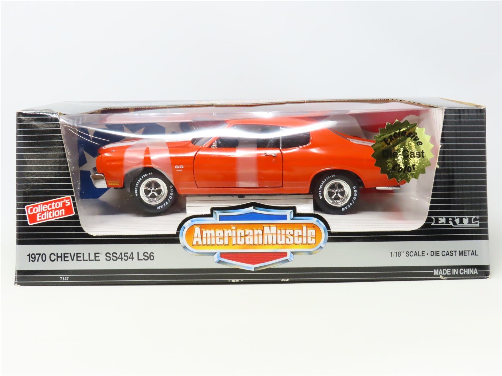 1:18 Scale Ertl American Muscle #7147 Die-Cast 1970 Chevelle SS454 LS6 - Orange