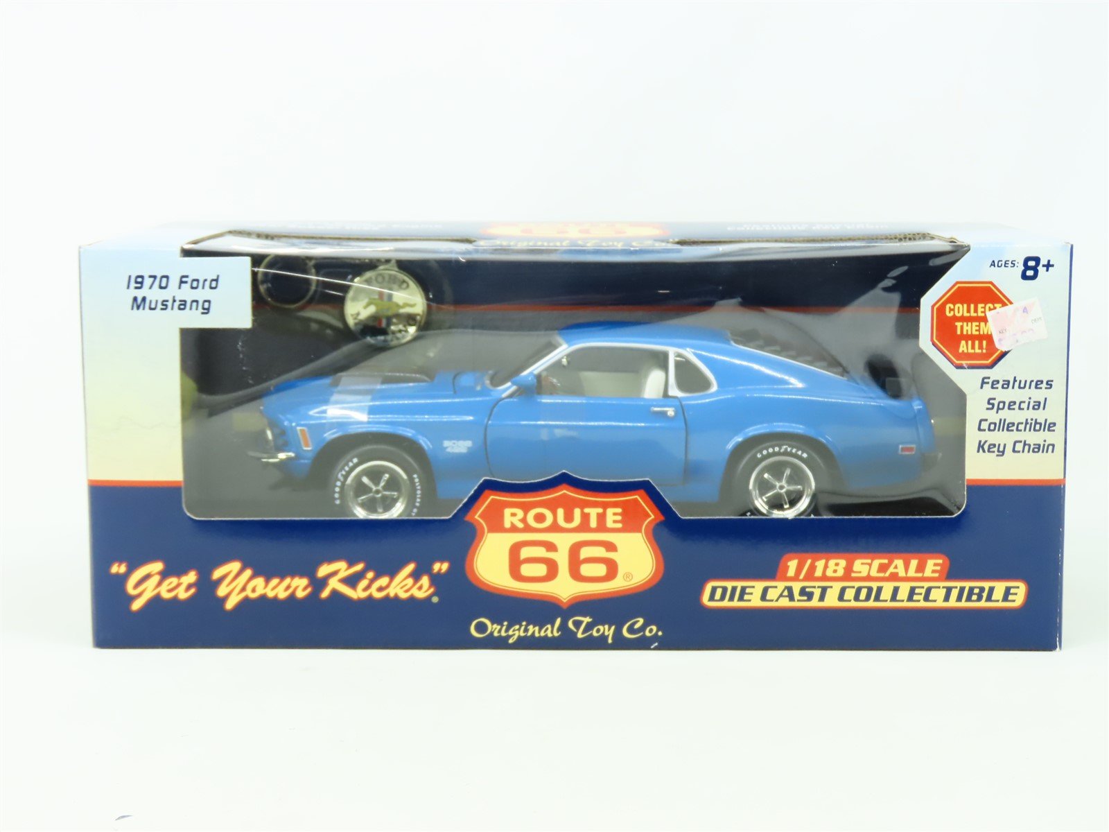 1:18 Scale Original Toy Co. Route 66 Die-Cast 1970 Ford Mustang - Blue